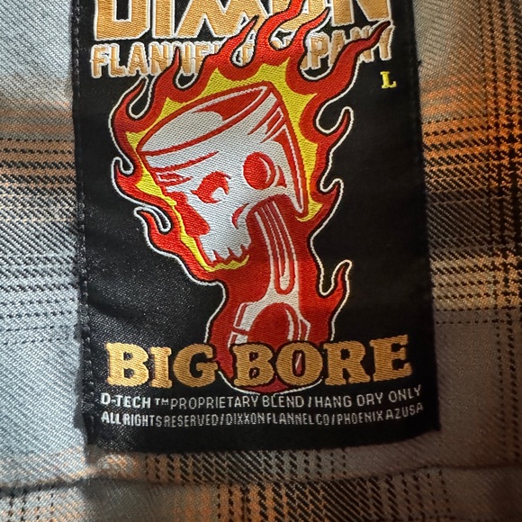 DIXXON Orange and Gray Casual Button Down Shirt - Picture 2 of 3